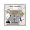 Tabouret de bar - MUVOE - Lot de 2 - Réglable en hauteur - Métal et rotin - Couleur verte