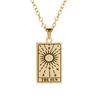 Cazador Tarot Cards Necklace The Star World Fortune SUN Moon Tarot Neck Chain Stainless Steel Vintage Punk Jewelry for Women Men