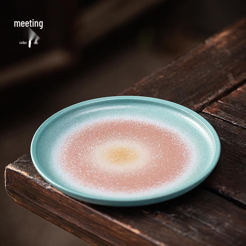 Melo Exquisite Color Block Ceramic Coffee Mug and Saucer Gift Set