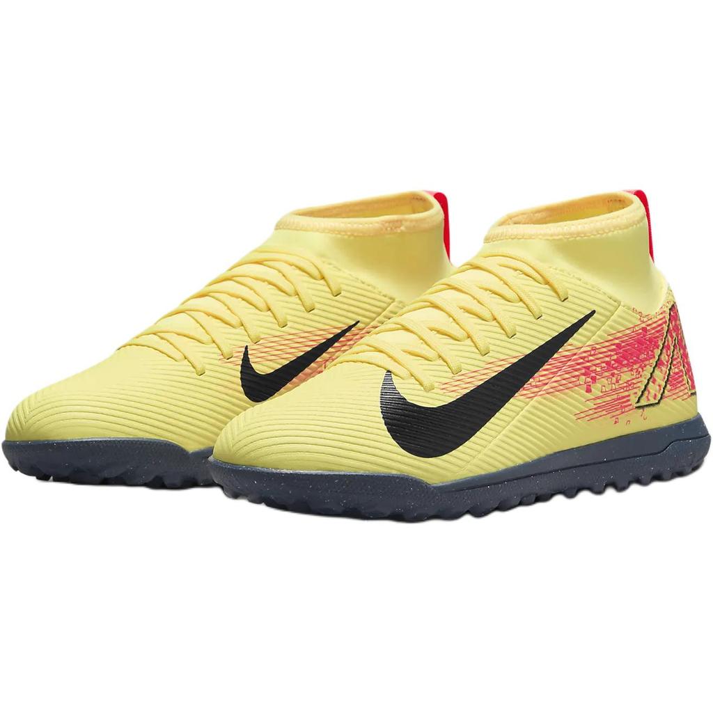 Nike Mercurial Superfly 10 Lær Club Komfortabel Allsidig Sklisikker Slitesterk Mellomhøyde Fotballsko for Barn Gul Barnesneaker HJ6933-800