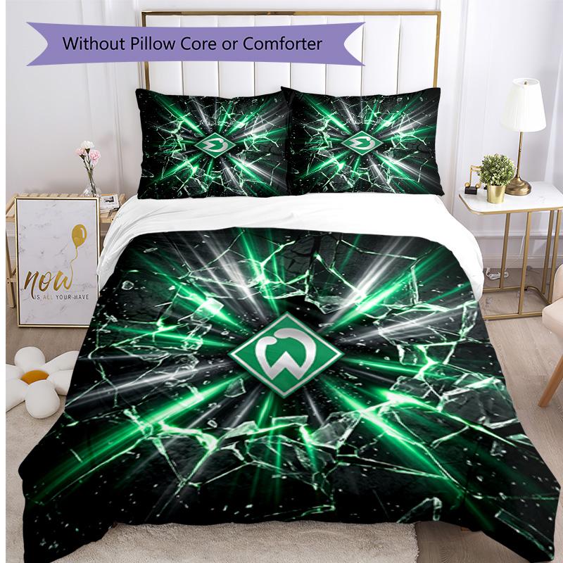Set Lenzuola 3 Pezzi Stampato Werder Bremen, Comodo Set Copripiumino per Camera da Letto Amico della Pelle