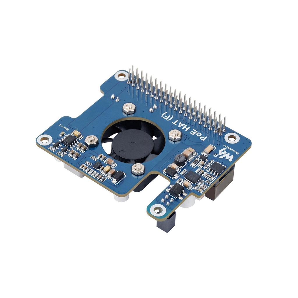 Raspberry Pi 5 PoE Ethernet Expansion Board with Type F Cooling Fan, 802.3af/at Standard