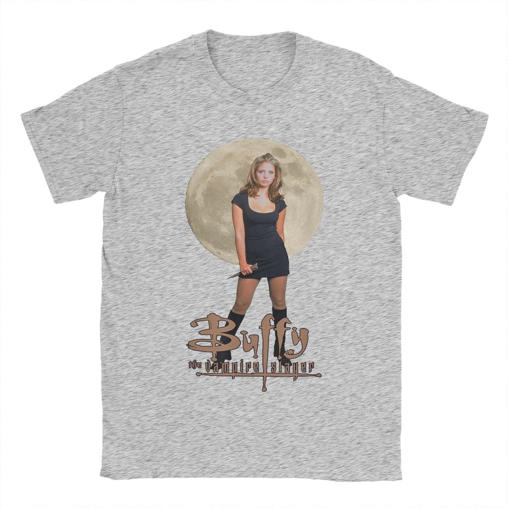 Pánská trička Buffy the Vampires Slayer z čisté bavlny, vtipná trička s kulatým výstřihem, televizní trička, topy s krátkým rukávem, grafické