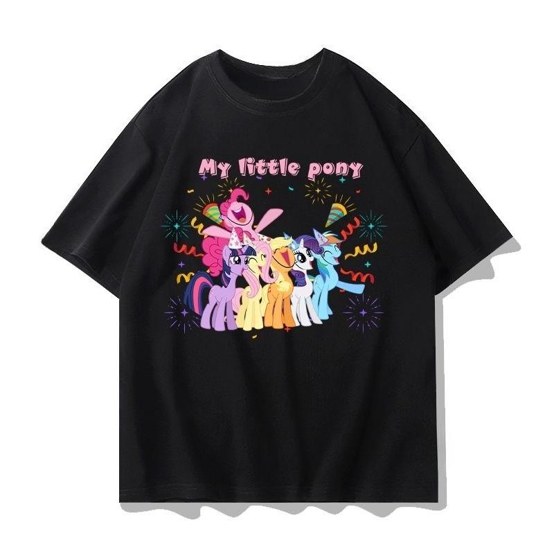 2026 summer new New cotton shortsleeved Tshirt for cartoonstyle Little Pony style relaxed fit loungewear style shirt