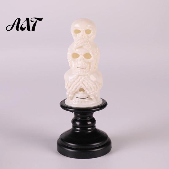 Safe LED Candle for Halloween Skull Night Light, Resin Decorative Lamp Festive Table Room, Haunted House, Unique Tabletop Decoration Warm Light