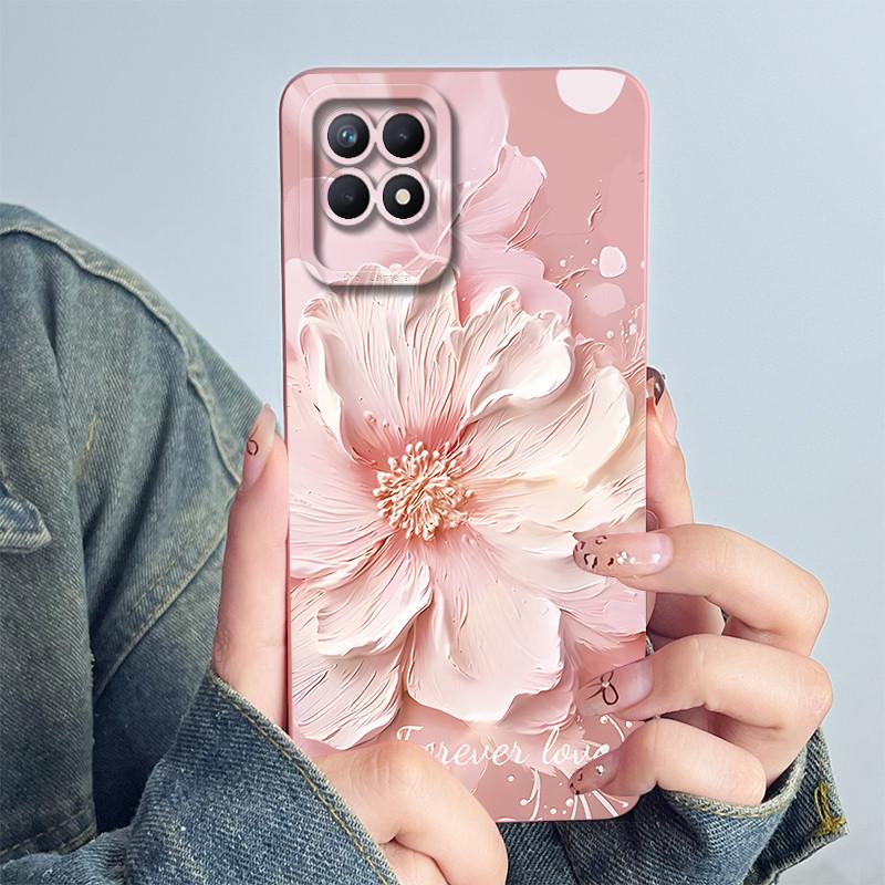 For OPPO Realme 8i 4G Phone Case RMX3151 RMX3286 Soft Silicone Capa for realme Narzo 50 Lovely panda Cartoon Flower Funda Cover