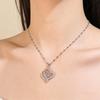 Heart Shape Mama Pendant Inlaid Zircon Titanium Steel Clavicle Necklace For Mother