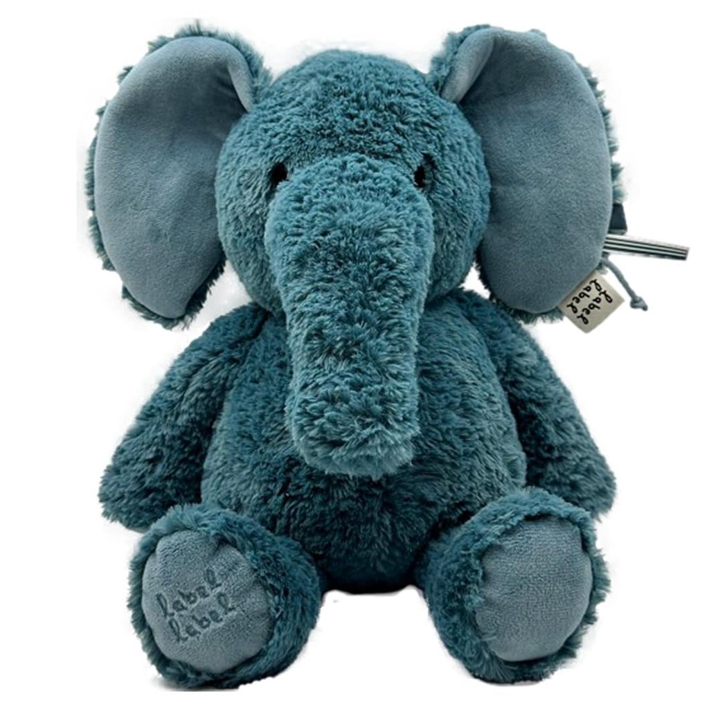 labellabel Label Label Plush Animal Fluffy Baby First Toy Baby Gift Present 39cm Approx. (Elephant/Blue)