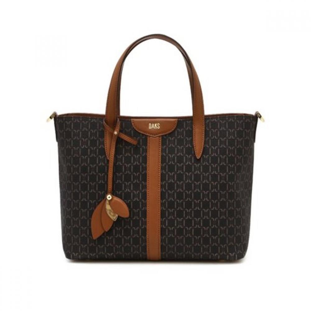 Daks Modern Tote Bag With Brown Barnett Dd Pattern Leather Dcba6e862w3