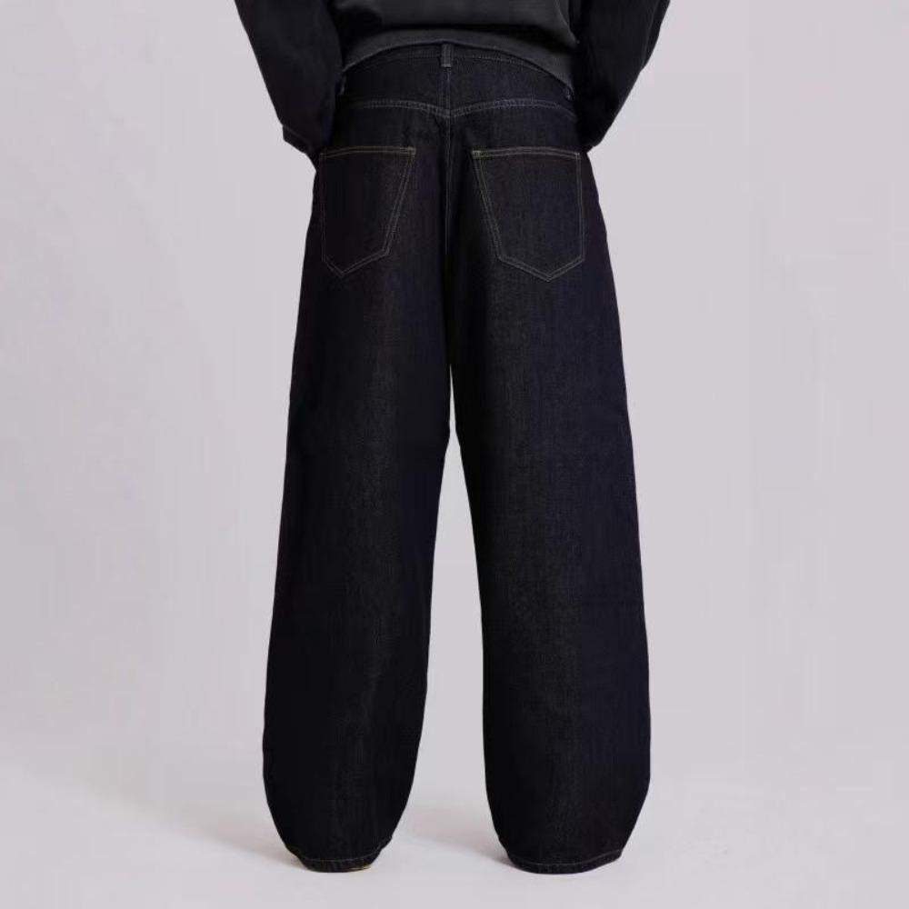 Amerikansk-stil Street Bogtrykte Jeans, Straight-leg Trendy Mærke Løse Denim Bukser