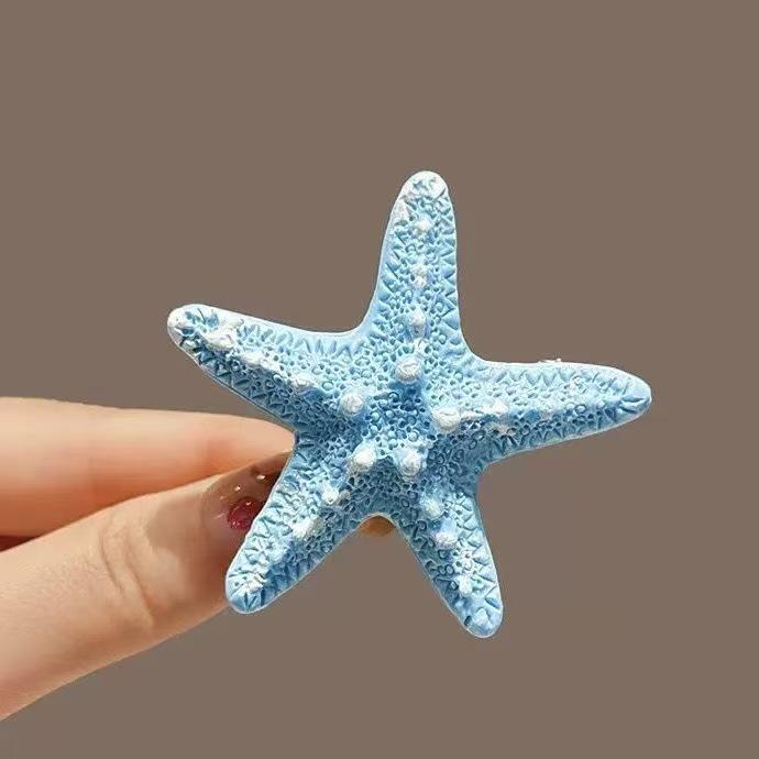 Energetyczna Klips do Włosów Żółta Rozgwiazda w Stylu Plażowym - Uroczy Wakacyjny Dodatek dla Dziewczynek