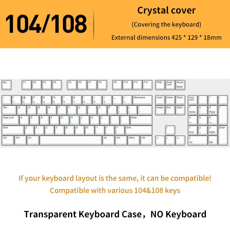 78/108 Keys Acrylic Transparent Dust-Proof Keyboard Case Mechanical Keyboard Dust Cover For E-Sports Computer Gamer