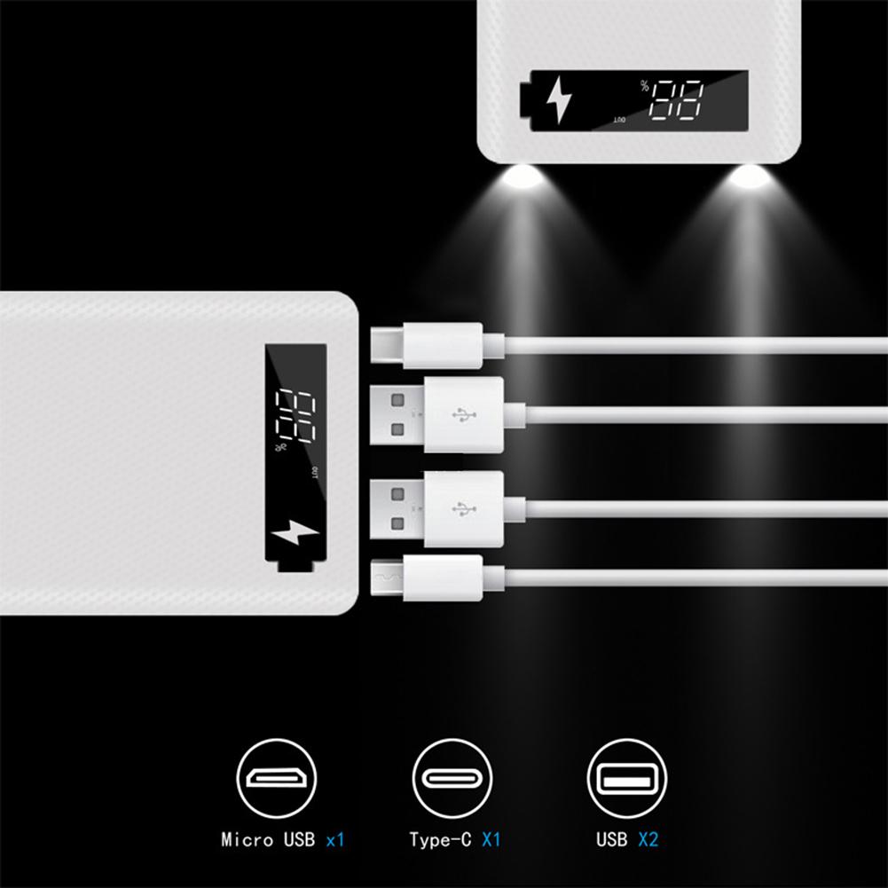 Caja portátil USB 18650 LCD DIY para banco de energía móvil, carcasa Micro