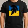 T-Shirt Herren Spartanischer Helm Mit UkrainischeMotiv Baumwolle Größe S Bis 5XL