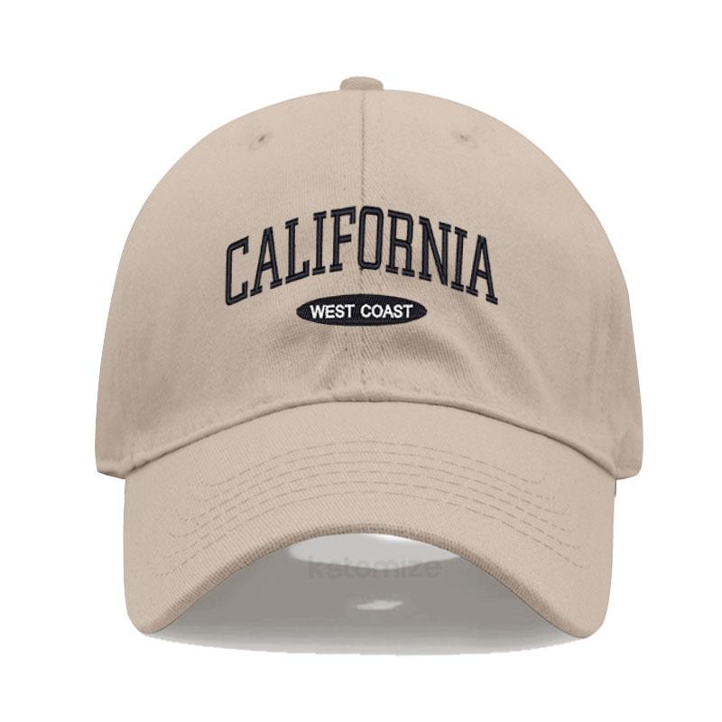 California West Coast Embroidered Baseball Cap for Women Men Fashion Adjustable Soft Cotton Dad Hat Unisex Classic Golf Caps