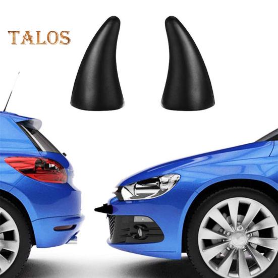 1 Pair Car Devil Horn Sticker 3D Automotive Roof Decoration Front Rear Bumper Guard Anti Collision Protector Waterproof Sunproof Universal Vehicle