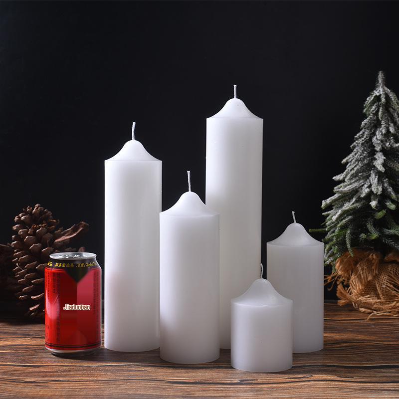 Classic Ivory Smokeless White Cylindrical Wedding Candles for Home and Restaurant Decor - Free Shipping