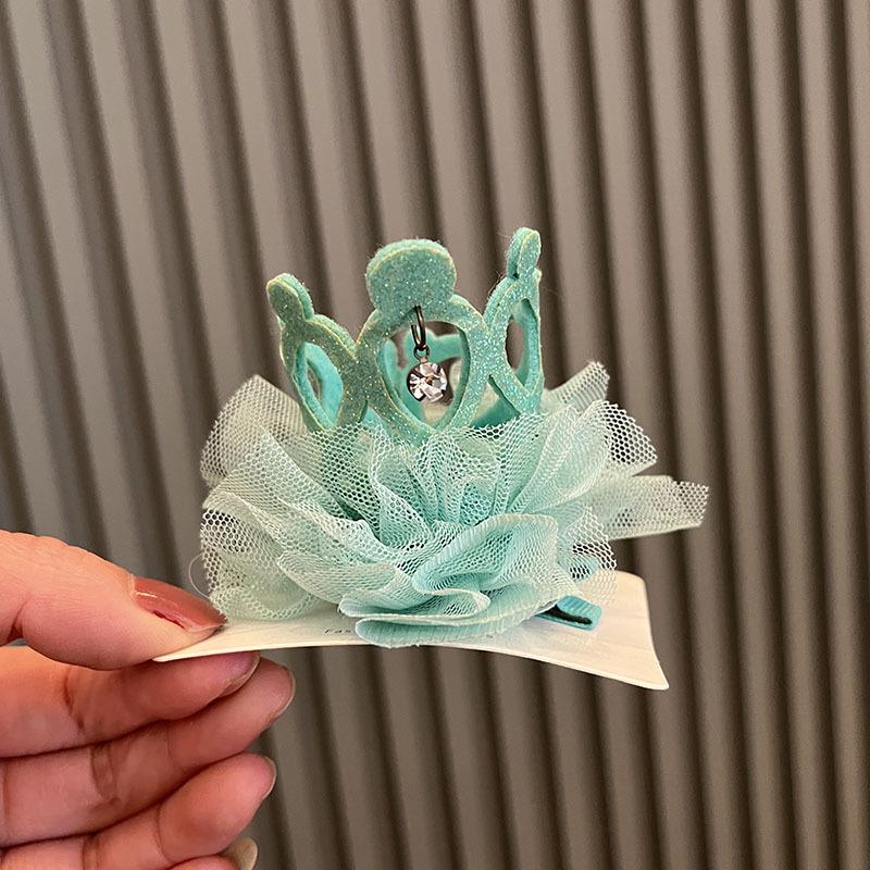 Children's Rhinestone Crown Hair Clips - Korean Style Princess Birthday Accessory