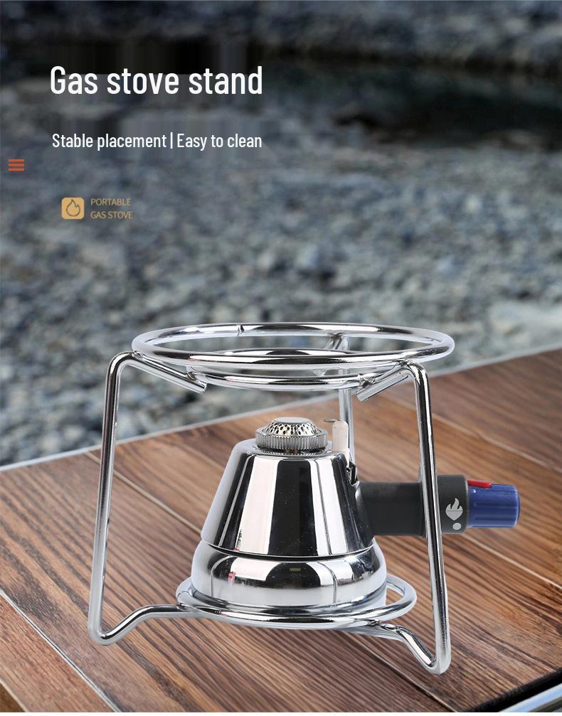 Stainless Steel Portable Outdoor Gas Stove & Alcohol Rack Stand