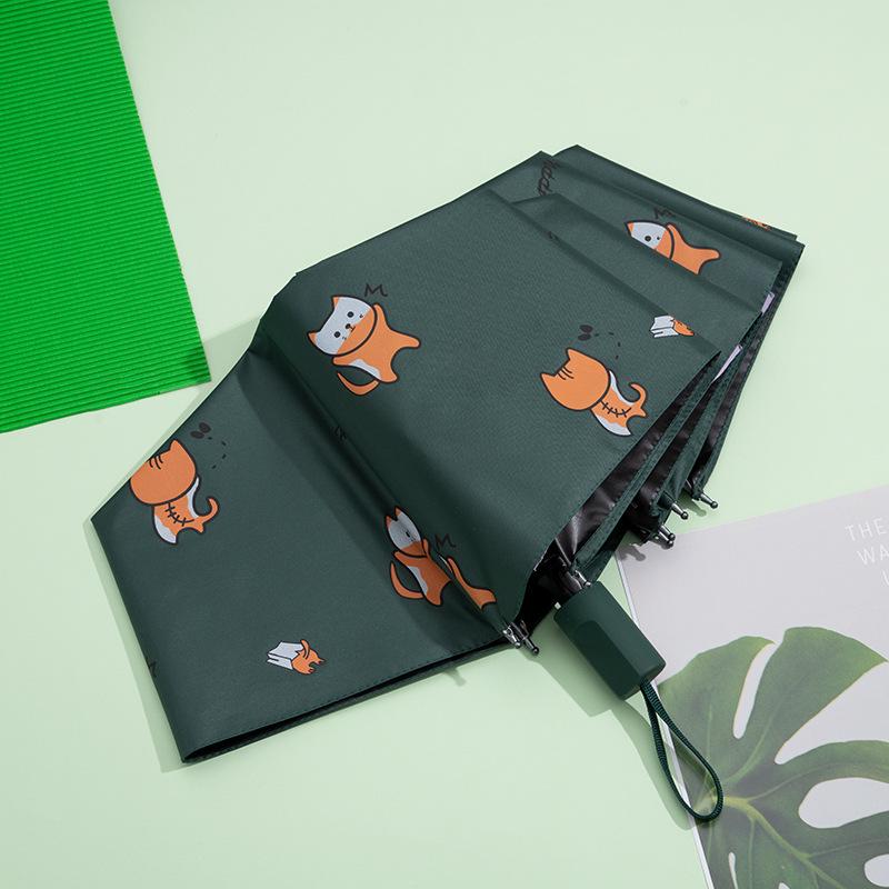 Parapluie Pliant Cartoon pour Femmes – Protection UV, Parasol Étudiant pour Jours Pluvieux et Ensoleillés avec Logo Personnalisé