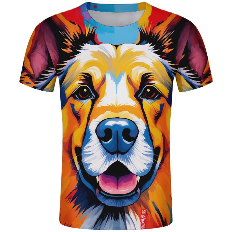 Hund T-shirt Anpassat Namn Laglogotyp Seriefigur Djur Huvudbonad Topptryck Foto Text Kläder