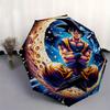 1pc Handsome Son Goku Automatic Folding Umbrella - 3 Folding Design, Vivid Cartoon Pattern, Suitable for Outdoor Activities, A Gift for Fans In A