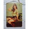 Pin-Up Girl Tin Plates, Garage Workshop Metal Decor 20x30cm