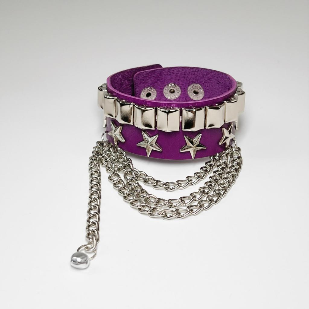 European & American Multi-layer Leather Skull Rivet Punk Bracelet