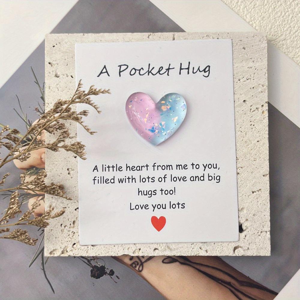 8pcs Cute little heart pocket hug, decorated pocket hug with encouragement card, special birthday, wedding, party, Valentine's