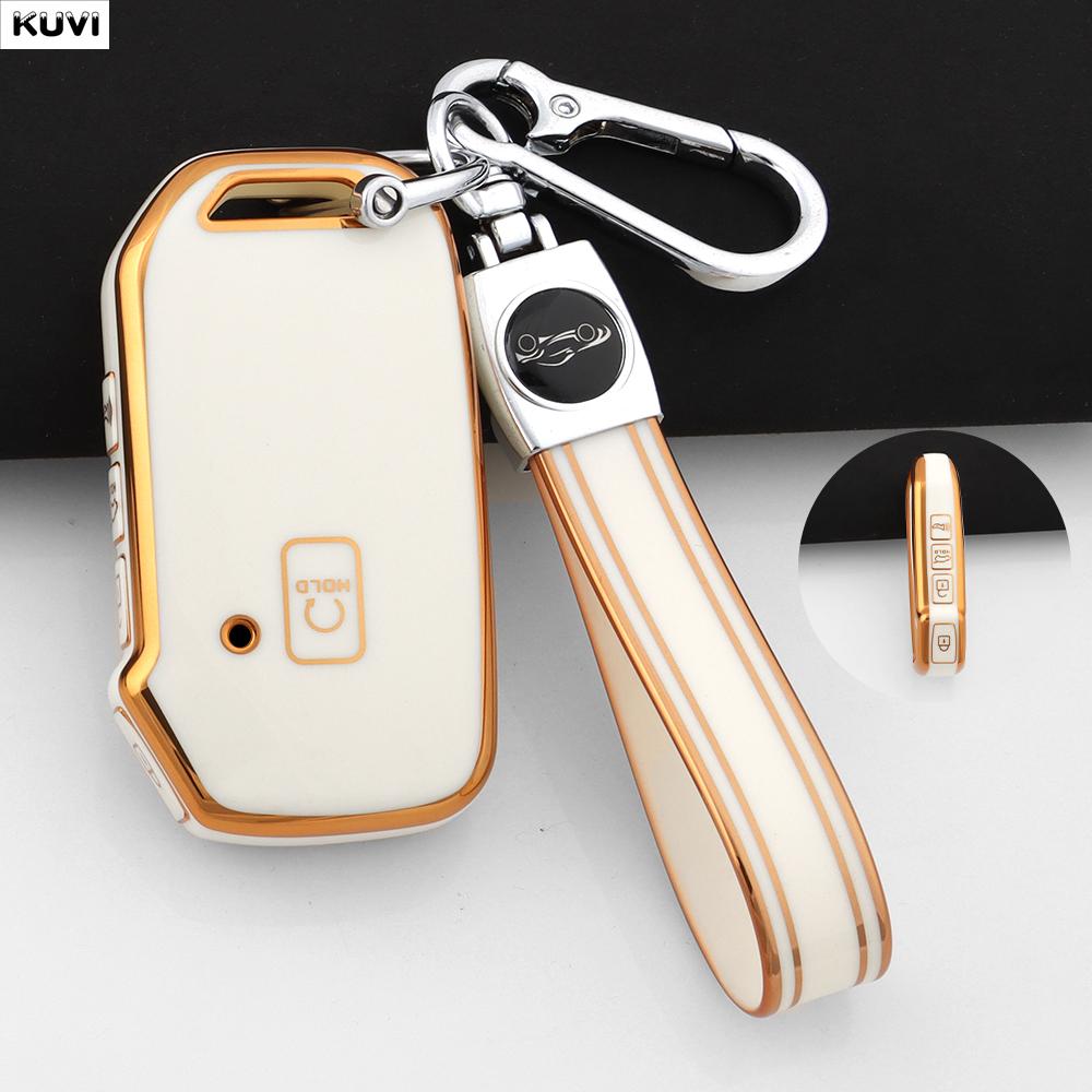 5 Buttons Tpu Car Key Case Cover Fob Keychain For Kia Ceed Cerato Forte Niro Seltos Sorento Soul Sportage Telluride K5 Keyless