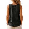 Summer Women Sleeveless Tank Top Casual Solid Color Vintage Linen Cotton Loose Fit Simple Commuting Vest