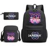 3Pcs/set Cartoon Printed Backpack with Shoulder Bag Pencil Case for Teenager Student Boy Girl School Bag Large Capacity Waterproof Bookbag Kid Gift