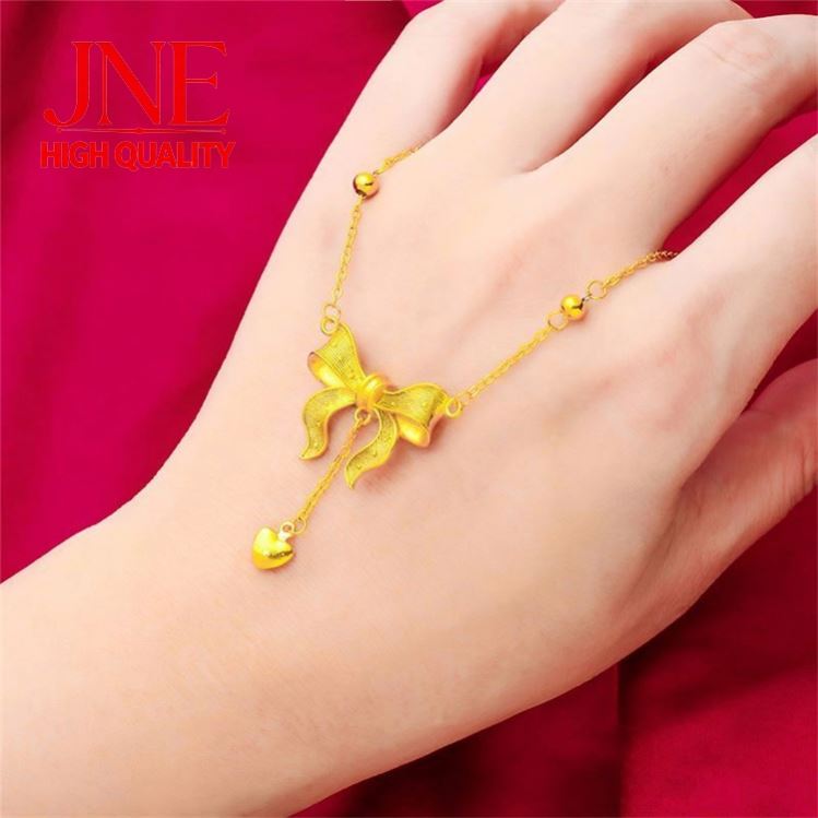 24K Gold Plated European Coin Princess Chain O Beads Wedding Best-Seller on Alluvial Gold Love Tassel Bow Necklace for Women
