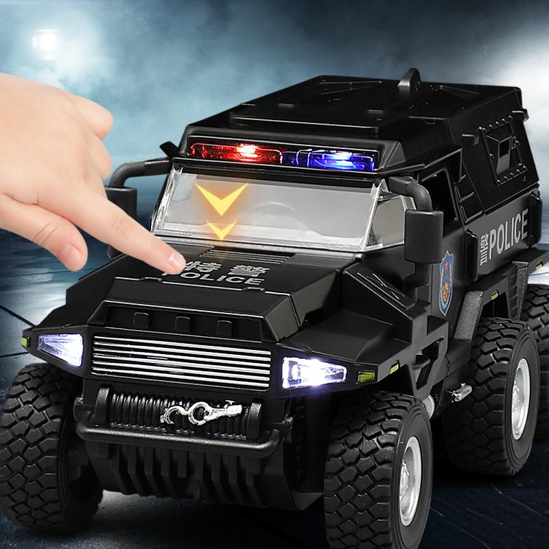 1:32 SWAT Stadtpolizei LKW Modell Diecast Spiel Offroad Fahrzeug Sound und Licht Sportwagen Spielzeug für Kinder Sammlung Geschenke
