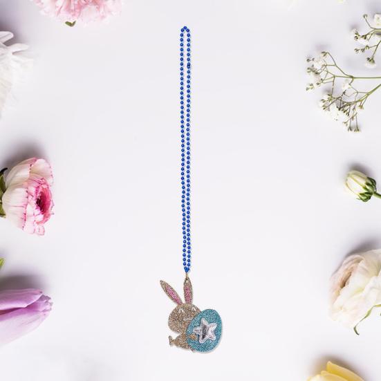 Easter Necklace Cute Bunny Carrots Colorful Egg Chick Pendant Exquisite Elegant Festival Dress-Up Carnival Decoration Plastic Beaded Chain Easter