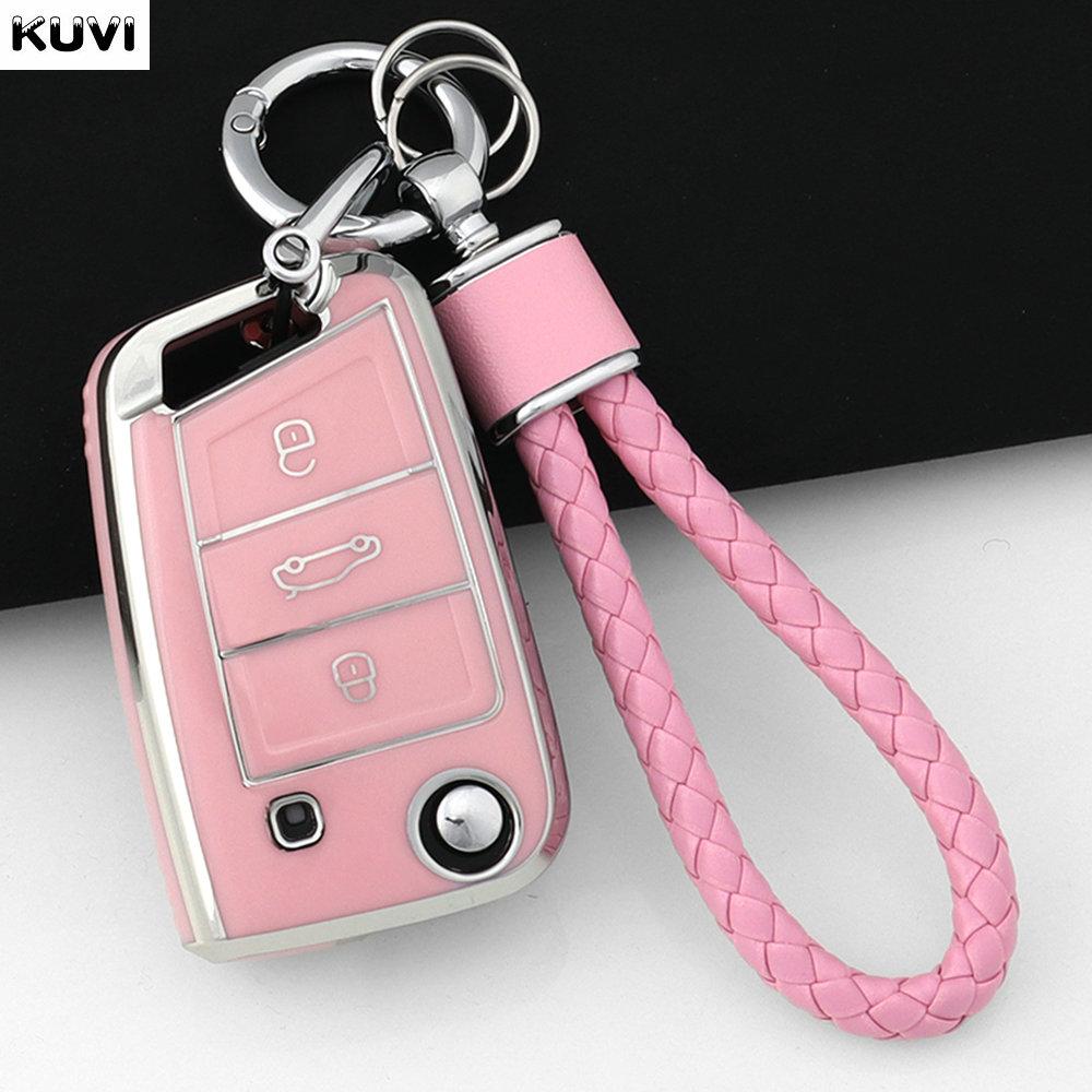 Tpu Auto Key Fob Case Cover Housing Remote Protector Fit For Vw Polo Skoda Octavia A7 Kodiaq Seat Ateca Leon Golf 7 Mk7 Vii Tiguan Key Ring
