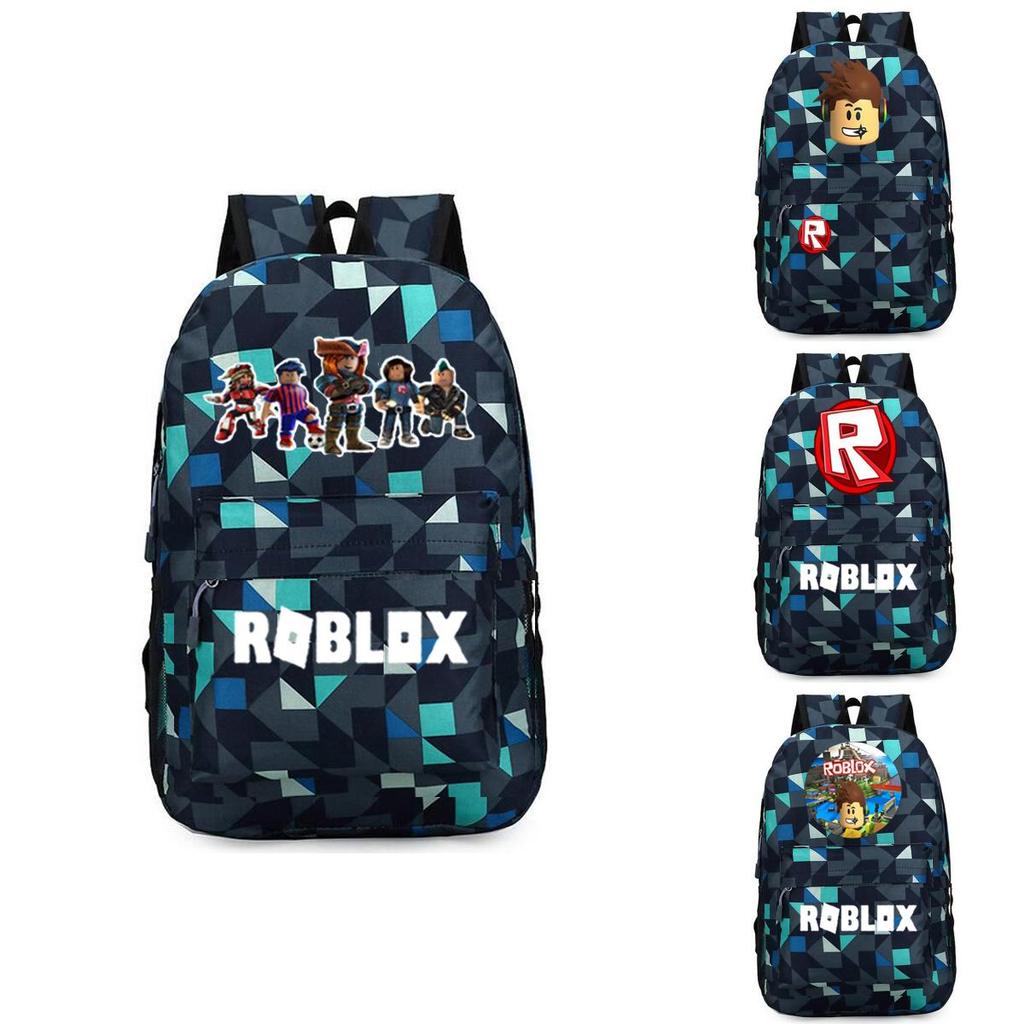 Stylish Roblox Backpack For Kids Featuring A Vibrant Cartoon Pattern And Large Capacity