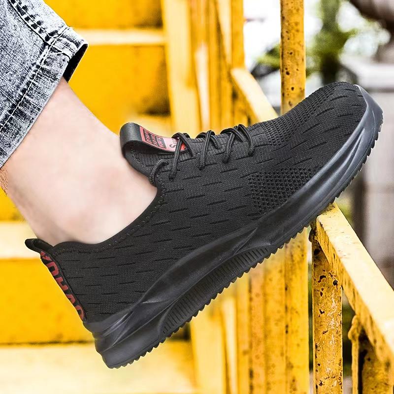 

Mens Safety Shoes Breathable Steel Toe Cap Boots Anti-smashing Anti-smash Safety Work Shoes Lightweight Men Women Work Sneaker 43 чёрный