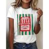 Sardines Fish Art Retro Graphic Print T-shirt, Short Sleeve Crew Neck Casual Top for Summer & Spring, Women's Clothing