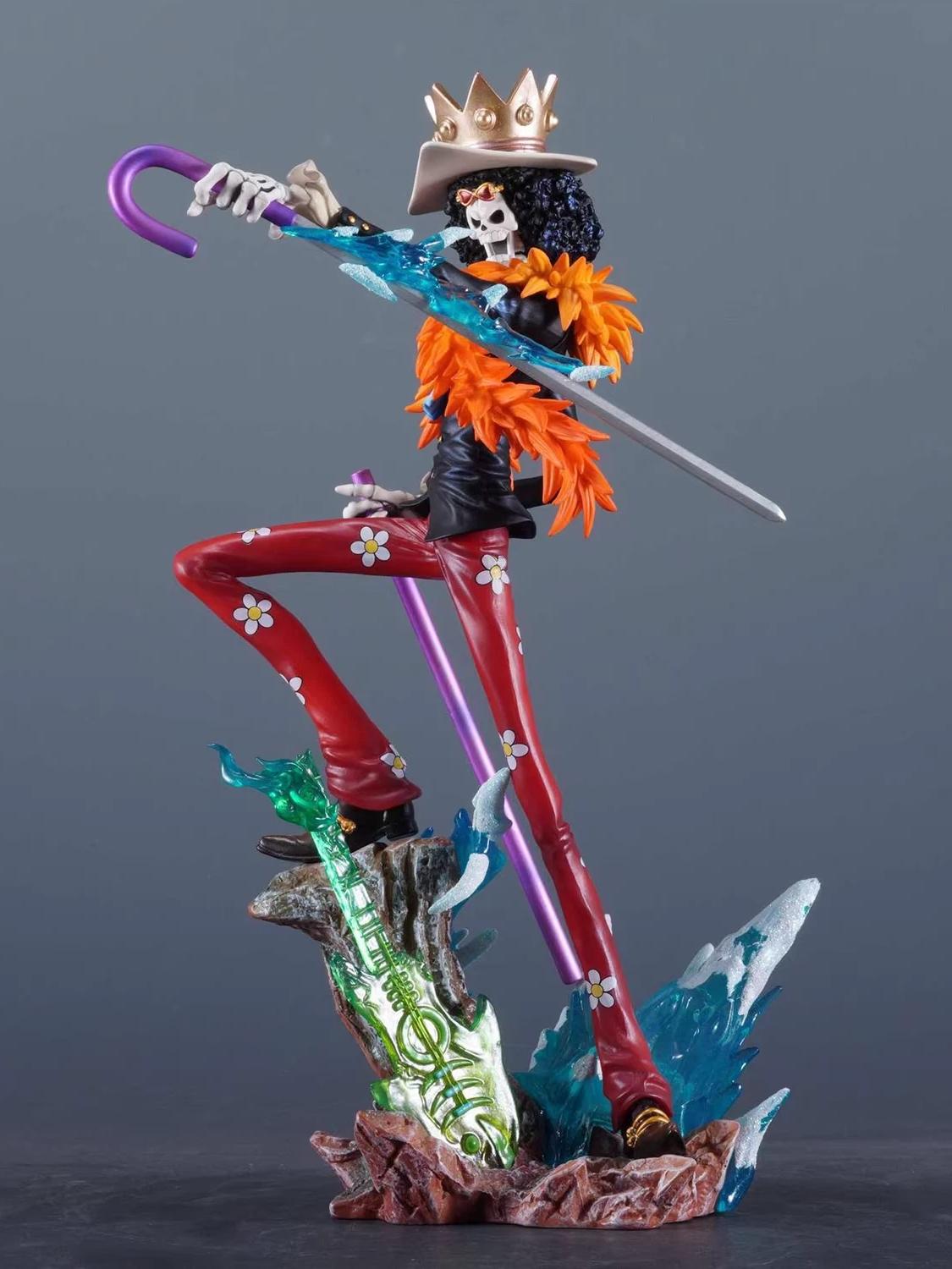 33 см Аниме One Piece Король Душ Брук Фигурка Действия Команда Соломенной Шляпы Серия Резонанса ПВХ Модель Статуэтка Коллекционная Декоративная Игрушка