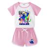 2025 Summer Kids Two-Piece Set: Short Sleeve T-shirt & Shorts for Boys and Girls