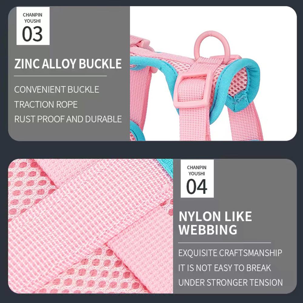 Size L Summer Breathable Mesh Dog Cat Harness Adjustable Pet Harness