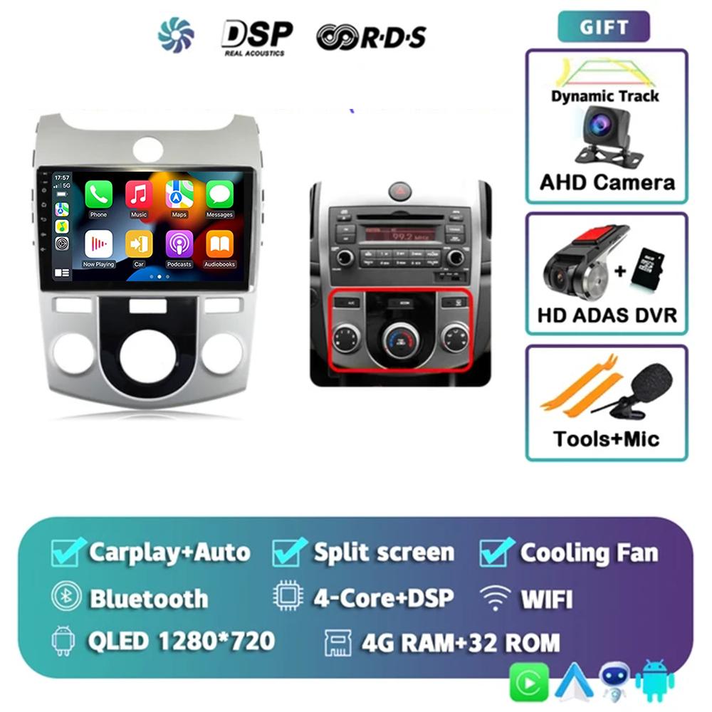 Android 14 Carplay Car Radio Multimedia Video Player For KIA Forte Cerato 2008 2009 2010 2012 Autoradio GPS Navigation DSP 2 Din