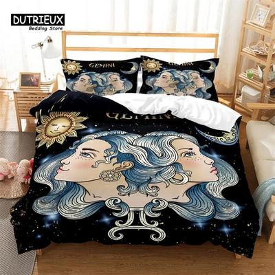 Funda Nórdica Constelaciones Misteriosas Juego de Ropa de Cama con Arte Abstracto Exótico Cubre Edredón de Microfibra King Queen Para Adultos Habitación de Niños