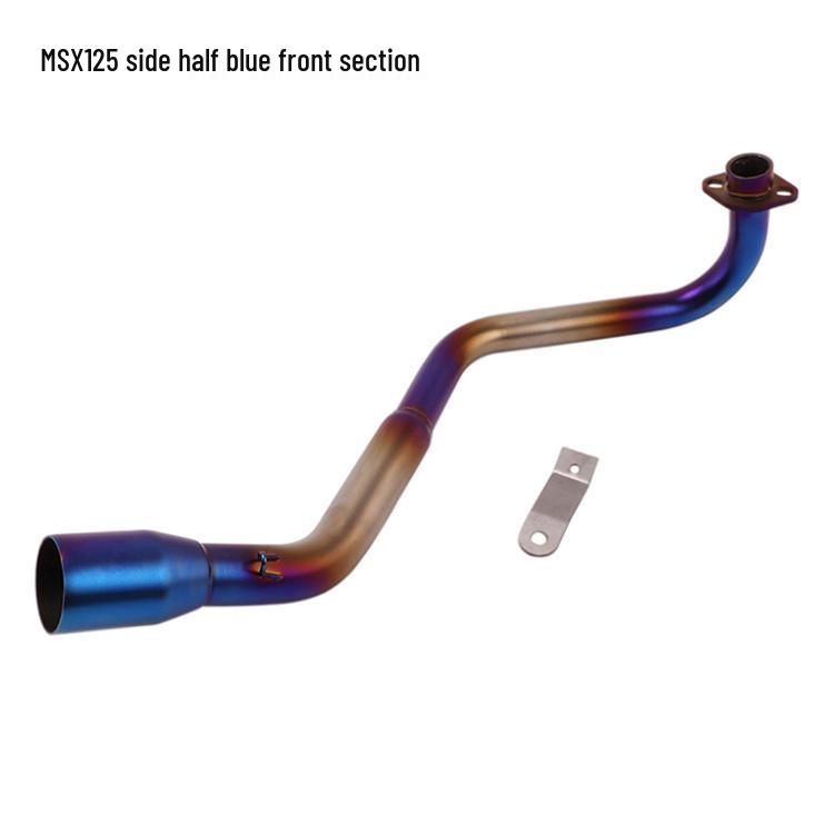 Silver Steel Dual Tail Exhaust for Monkey 125 MSX125 Horizontal Cylinder