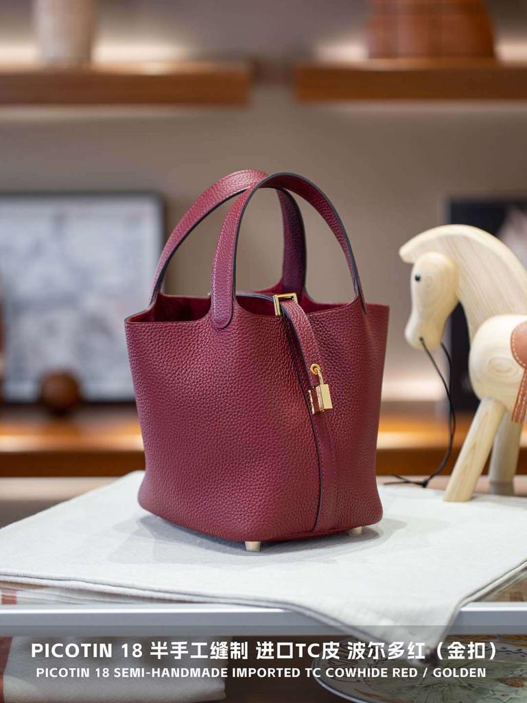 Picotin18 Half-Handled Top Layer Cowhide Tote Bag Hundred Styles Classic Womens Bag Handbag