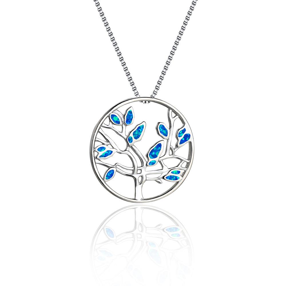 Korean Style Rose Gold Lucky Tree Life Tree Round Pendant Versatile Necklace