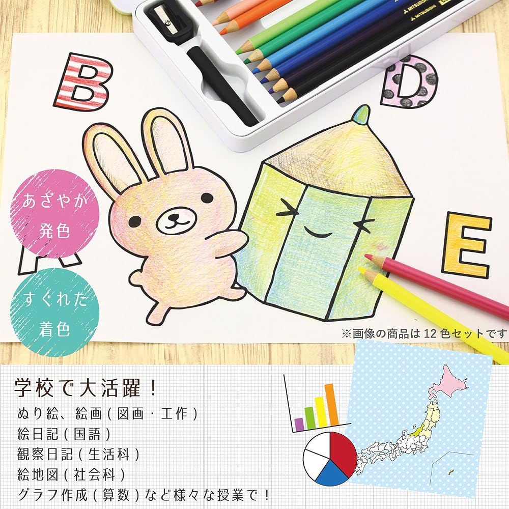 Mitsubishi Pencil Color Pencil 890 Level Super Mario Blue K89024CSMY