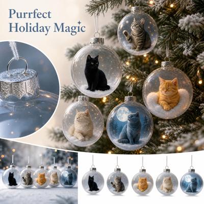 Klarer Weihnachtsschmuck - Transparente Kugel mit Design für die Weihnachtsbaumdekoration