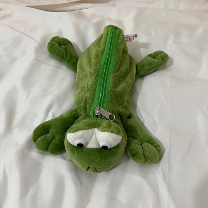 Creative Small Crocodile Turtle Plush Pen Bag Cartoon Animal Shape Funny Stationery Bag Pencil Case School Supplies